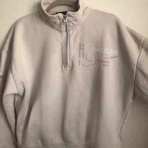 Cream Nike 3/4 Zip Sweatshirt